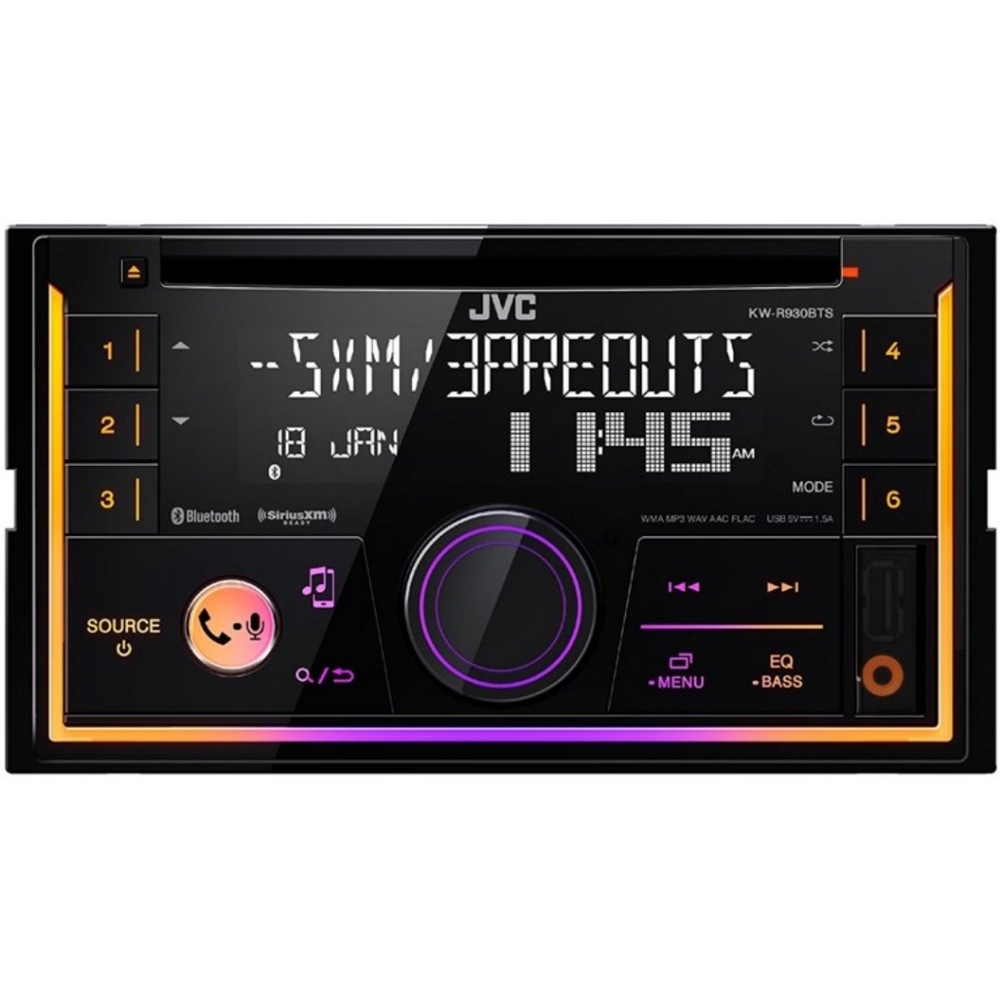 JVC KW-R93OBTS 2-Din In-Dash Car Stereo CD Player